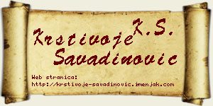 Krstivoje Savadinović vizit kartica